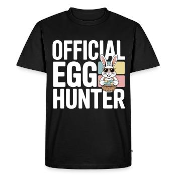 Humour officiel du lapin de Pâques du chasseur d’œufs - T-shirt Premium bio Homme - noir - Devant - Nico (187cm)