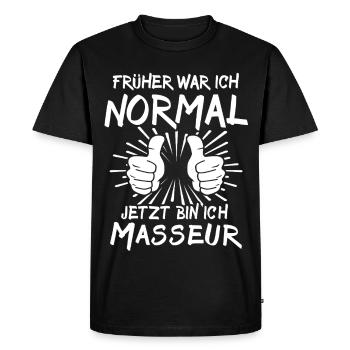masseur - T-shirt Premium bio Homme - noir - Devant - Nico (187cm)