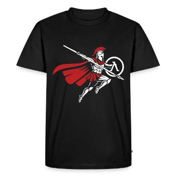 Spartiate Saut de Lance Mascotte Spartan Strike - T-shirt Premium bio Homme - noir - Devant - Nico (187cm)