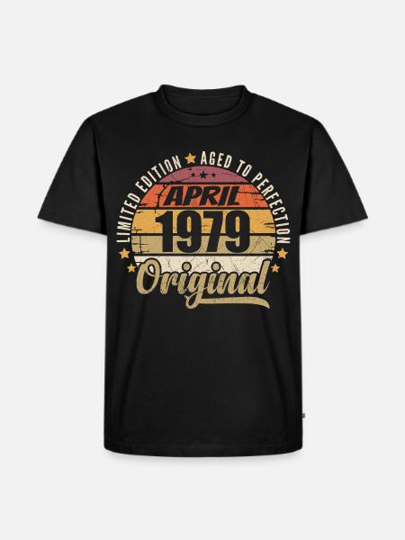 April 1979 Birthday Gift - Men's Premium Organic T-Shirt - black