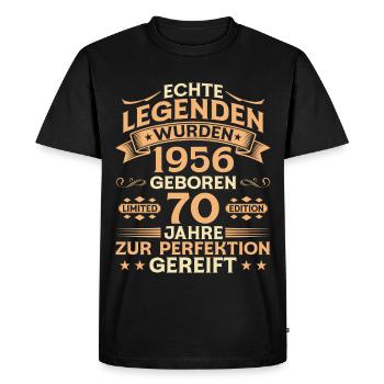 70th Birthday 1956 Vintage Legend Gift - Men's Premium Organic T-Shirt - black - Front - Nico (187cm)