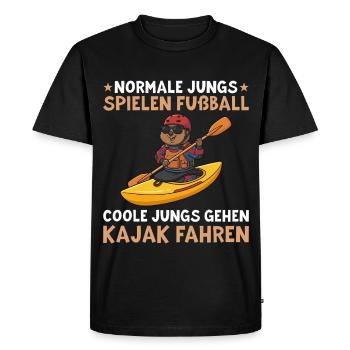 Les gars cool de canoage vont faire du kayak - T-shirt Premium bio Homme - noir - Devant - Nico (187cm)