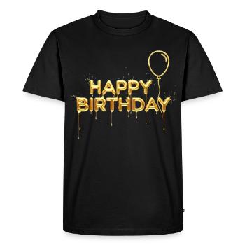 Joyeux anniversaire Liquid Gold - Noble anniversaire - T-shirt Premium bio Homme - noir - Devant - Nico (187cm)