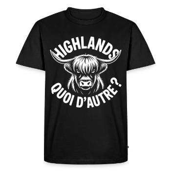 Highlands bœuf longhorn monochrome - T-shirt Premium bio Homme - noir - Devant - Nico (187cm)
