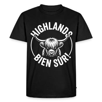 Highland Cow Bien Sûr - T-shirt Premium bio Homme - noir - Devant - Nico (187cm)