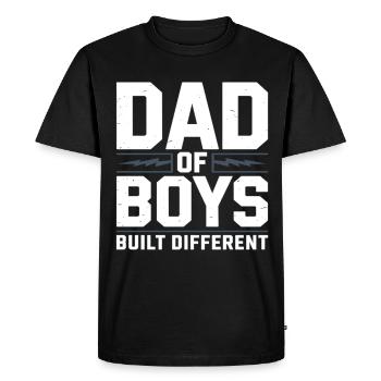 Dad of Boys – Proud Young Dad Saying - Men's Premium Organic T-Shirt - black - Front - Nico (187cm)