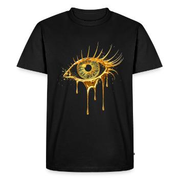 Eye in gold look - Men's Premium Organic T-Shirt - black - Front - Nico (187cm)