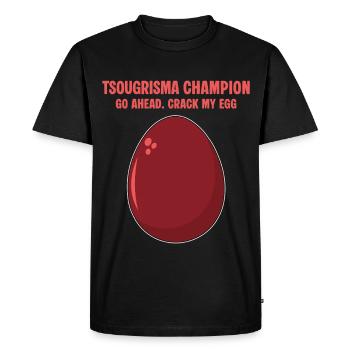 Champion Tsougrisma Pâques grecques drôles - T-shirt Premium bio Homme - noir - Devant - Nico (187cm)