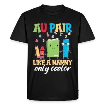 Nounou au pair d’appréciation des baby-sitters - T-shirt Premium bio Homme - noir - Devant - Nico (187cm)