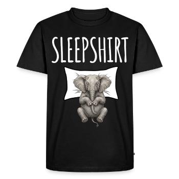 Chemise de nuit éléphant - T-shirt Premium bio Homme - noir - Devant - Nico (187cm)