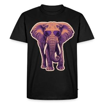 Lunettes d’été éléphant - T-shirt Premium bio Homme - noir - Devant - Nico (187cm)