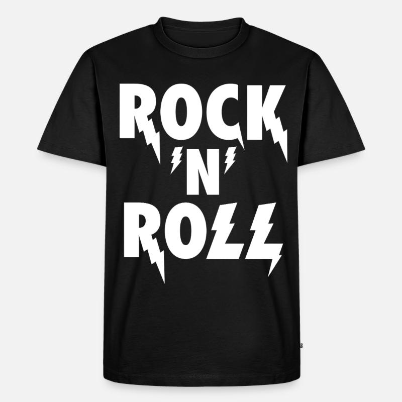 Rock'N'Roll Blitz-Emblem - Männer Premium Bio T-Shirt - Schwarz