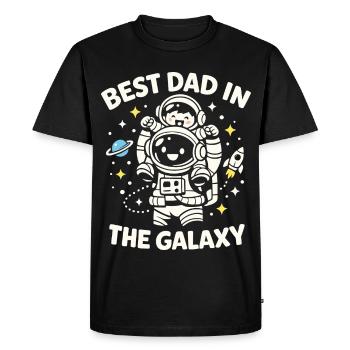 Père Astronaute Meilleur Papa Galaxie Enfant - T-shirt Premium bio Homme - noir - Devant - Nico (187cm)