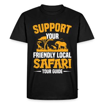 Guide du safari Costume de voyage touristique africain - T-shirt Premium bio Homme - noir - Devant - Nico (187cm)