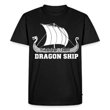 Drakkar Dragon Ship Viking Norse Ship - Men's Premium Organic T-Shirt - black - Front - Nico (187cm)