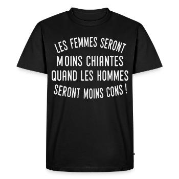 Les Femmes Seront Moins Chiantes Humour Couple - T-shirt Premium bio Homme - noir - Devant - Nico (187cm)
