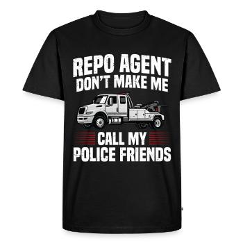 Agent de récupération de voiture Récupération d’actifs - T-shirt Premium bio Homme - noir - Devant - Nico (187cm)