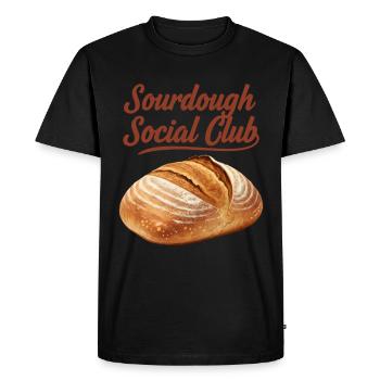 Pain au Pain du Club Social Sourdough Bread Baker Local - T-shirt Premium bio Homme - noir - Devant - Nico (187cm)