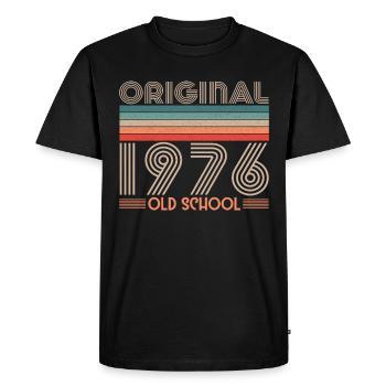 ORIGINAL 1976 OLD SCHOOL 50th Birthday - Men's Premium Organic T-Shirt - black - Front - Nico (187cm)