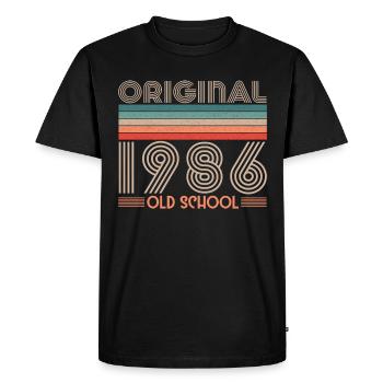 ORIGINAL 1986 OLD SCHOOL 40th Birthday - Men's Premium Organic T-Shirt - black - Front - Nico (187cm)