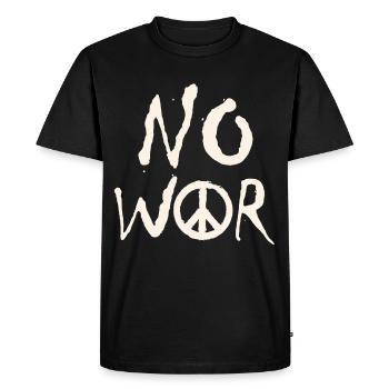 PAS DE GUERRE – Déclaration pour la paix contre la guerre - T-shirt Premium bio Homme - noir - Devant - Nico (187cm)