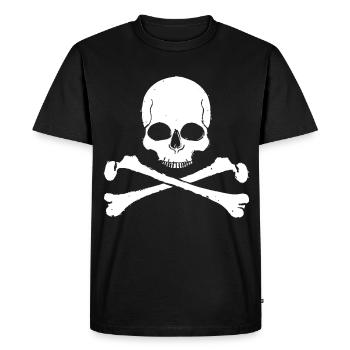 Crâne à motif croisé de crâne - T-shirt Premium bio Homme - noir - Devant - Nico (187cm)