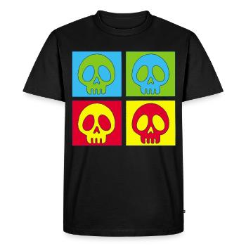Skulls and four-colour printing - Men's Premium Organic T-Shirt - black - Front - Nico (187cm)