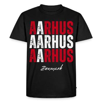 Aarhus in the Heart, Danemark présent - T-shirt Premium bio Homme - noir - Devant - Nico (187cm)