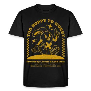 Hoppiger Hase: Gute Laune Streetwear - Men's Premium Organic T-Shirt - black - Front - Nico (187cm)