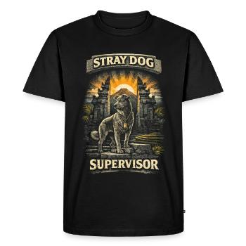 Superviseur de chien errant de voyage à Bali - T-shirt Premium bio Homme - noir - Devant - Nico (187cm)