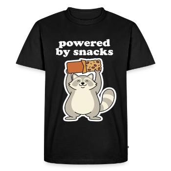 Propulsé par le motif des encas ratons laveurs - T-shirt Premium bio Homme - noir - Devant - Nico (187cm)