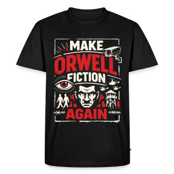 Faites à nouveau de la fiction Orwell - T-shirt Premium bio Homme - noir - Devant - Nico (187cm)