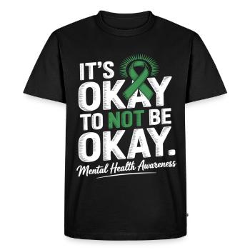 Sensibilisation à la santé mentale – C’est normal, pas acceptable - T-shirt Premium bio Homme - noir - Devant - Nico (187cm)