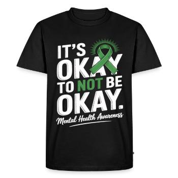 Sensibilisation à la santé mentale – C’est normal, pas acceptable - T-shirt Premium bio Homme - noir - Devant - Nico (187cm)