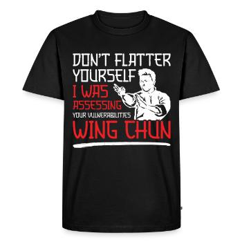 Leçon de Kung Fu Girl Wing Chun Entraînement Wing Chun - T-shirt Premium bio Homme - noir - Devant - Nico (187cm)