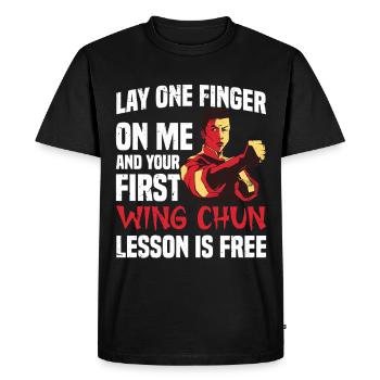 Aile des professeurs de formation de Kung Fu de Wing Chun - T-shirt Premium bio Homme - noir - Devant - Nico (187cm)