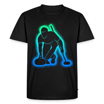 Curling Men Kids Boys Curler - Men's Premium Organic T-Shirt - black - Front - Nico (187cm)