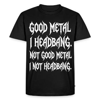 Headbanging en disant Drôle de chemise métallique - T-shirt Premium bio Homme - noir - Devant - Nico (187cm)