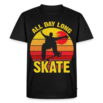 Coucher de soleil rétro de skate toute la journée - T-shirt Premium bio Homme - noir - Devant - Nico (187cm)