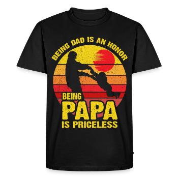 Papa Pride : Des moments inestimables pour un papa - T-shirt Premium bio Homme - noir - Devant - Nico (187cm)