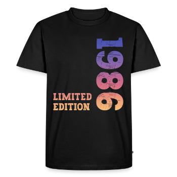 Anniversaire en édition limitée 1986 - T-shirt Premium bio Homme - noir - Devant - Nico (187cm)