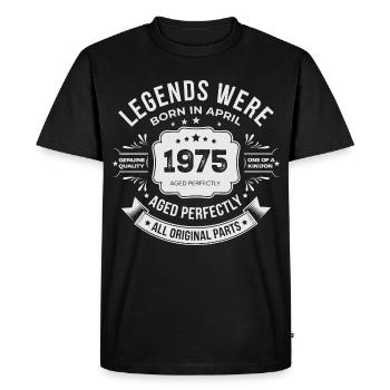 Cadeau Anniversaire Avril 1975 - T-shirt Premium bio Homme - noir - Devant - Nico (187cm)