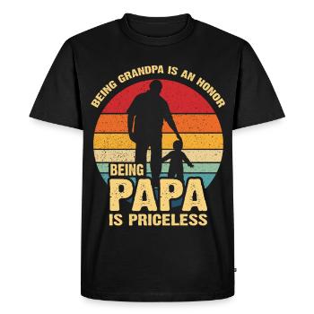 Être Grand-père, Être Papa Inestimable - T-shirt Premium bio Homme - noir - Devant - Nico (187cm)