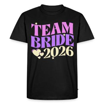 Team Bride 2026 - Men's Premium Organic T-Shirt - black - Front - Nico (187cm)
