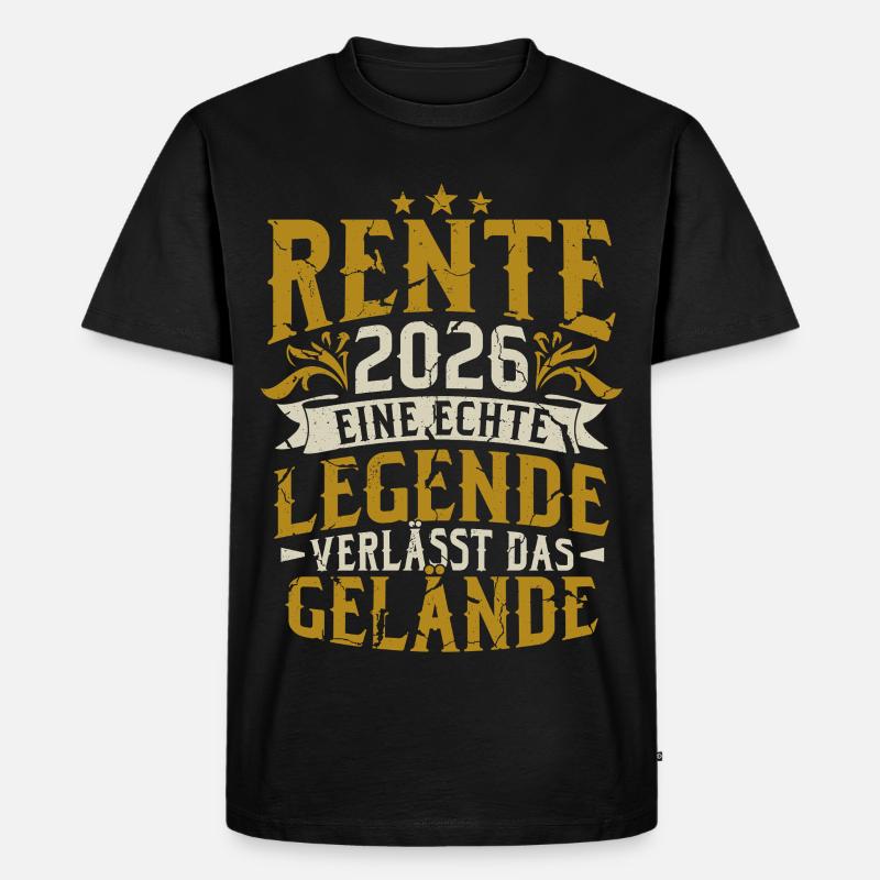 Rente 2026 Renter Ruhestand Geschenk - Männer Premium Bio T-Shirt - Schwarz