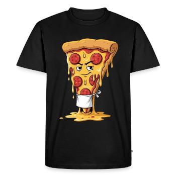 Cool Pizza Apron - Men's Premium Organic T-Shirt - black - Front - Nico (187cm)