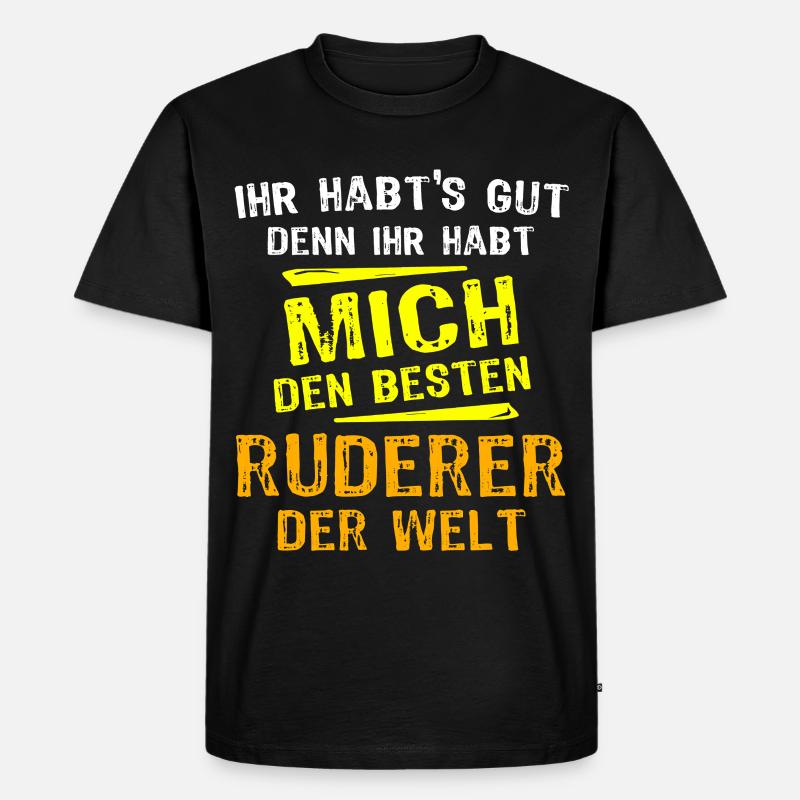 Ruderer Geschenk - Männer Premium Bio T-Shirt - Schwarz