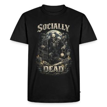 Cemetery Goth Humor Socially Dead - Men's Premium Organic T-Shirt - black - Front - Nico (187cm)