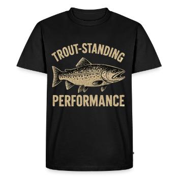 Trout Fishing Saying Trout-standing Performance - Men's Premium Organic T-Shirt - black - Front - Nico (187cm)