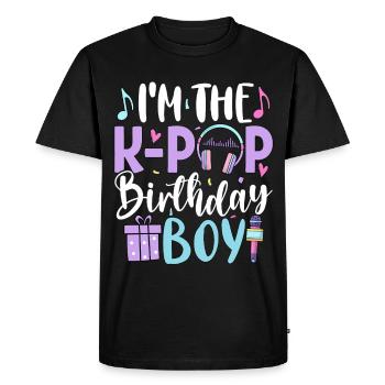 Je suis le garçon d’anniversaire de K Pop - T-shirt Premium bio Homme - noir - Devant - Nico (187cm)